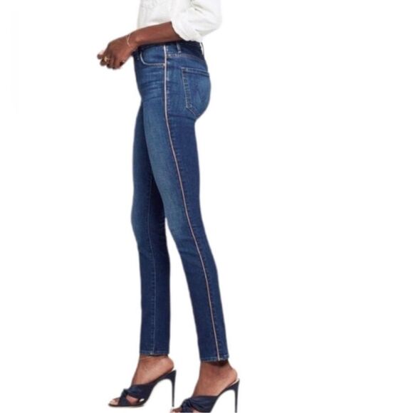 Mother Blue Denim High Rise High Waisted Looker Skinny Jeans Size 26 - Picture 1 of 8